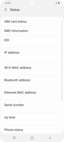 Your phone's EID number is displayed below EID.
