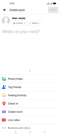 Press the text input field and key in the required text.