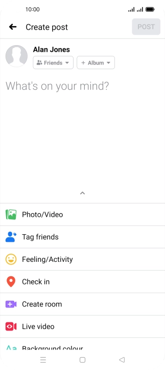 Press the text input field and key in the required text.