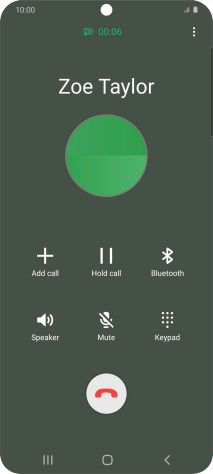 Press the end call icon.