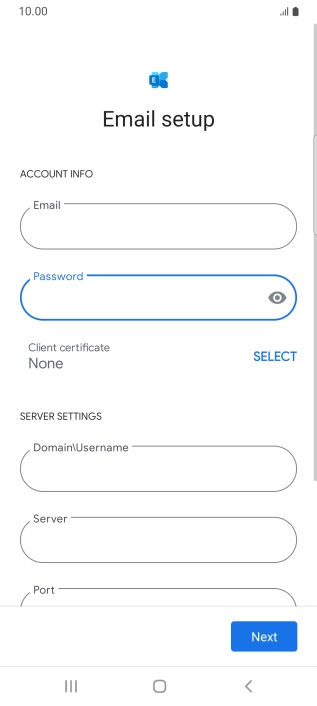 To turn on the function, press SELECT and follow the instructions on the screen to install the required certificate.