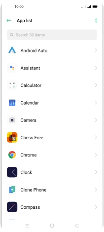 Press the required app.