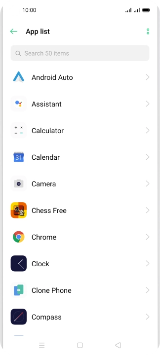 Press the required app.