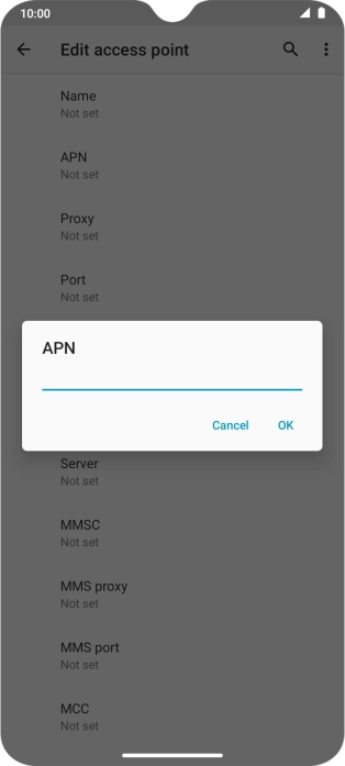 Key in wap.vodafone.co.uk and press OK.