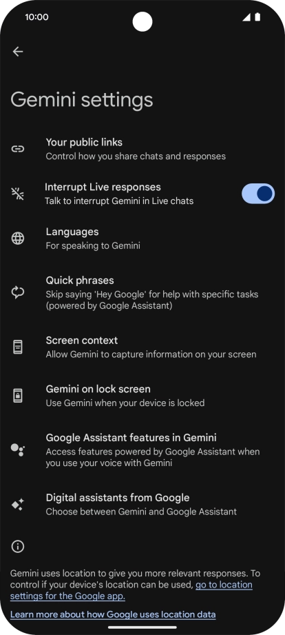 Press Digital assistants from Google.
