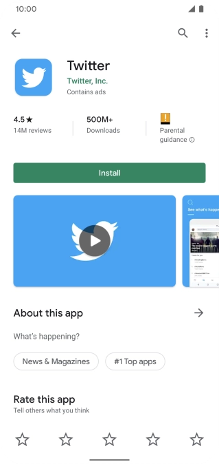 Press Install and follow the instructions on the screen to install the app.