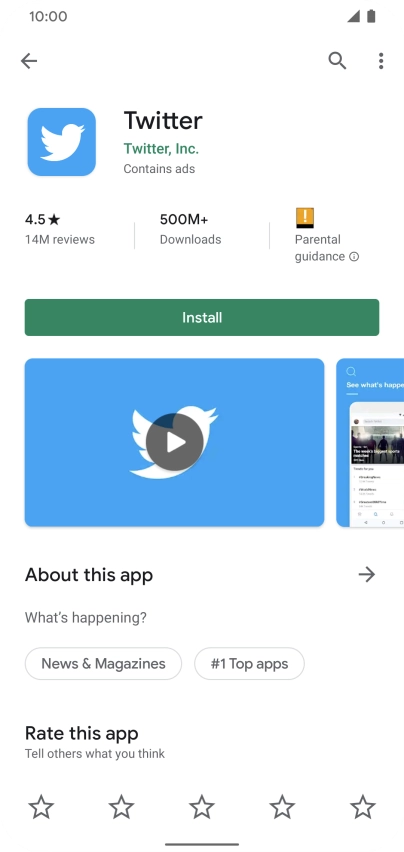 Press Install and follow the instructions on the screen to install the app.