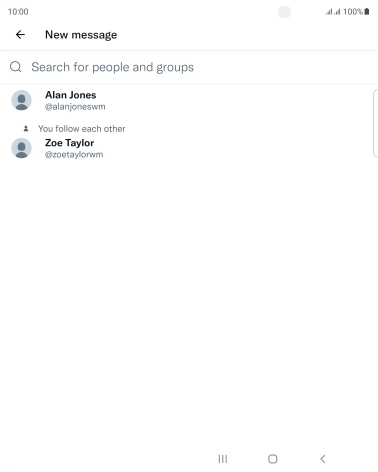 Press the search field.
