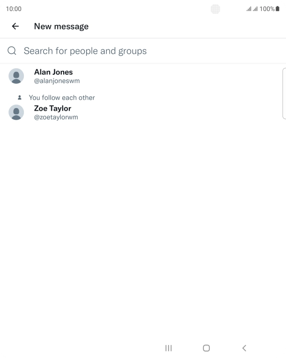 Press the search field.