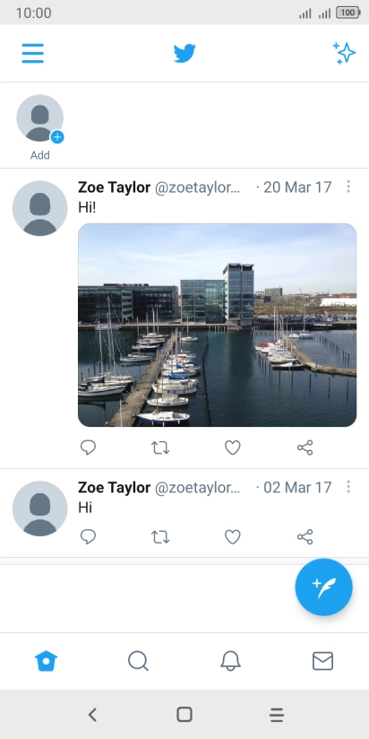 Press the new tweet icon.
