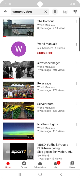 Press the required video clip.