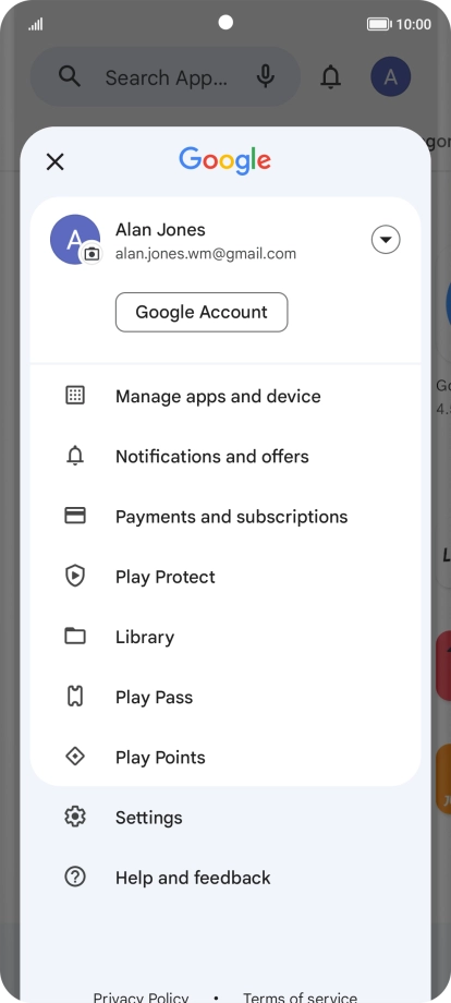 Press Manage apps and device.