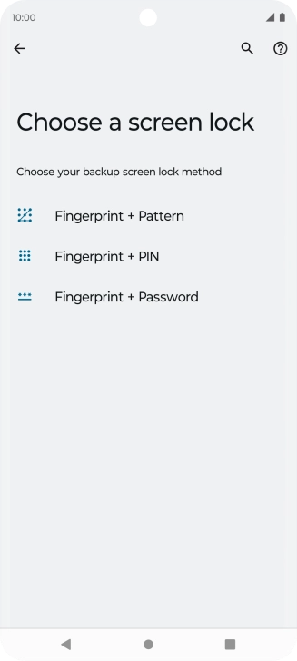 Press the required phone lock code and follow the instructions on the screen to create an additional phone lock code.
