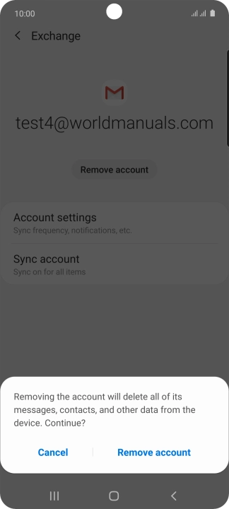 Press Remove account.