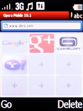 Key in the address of the required web page and press the Left selection key.