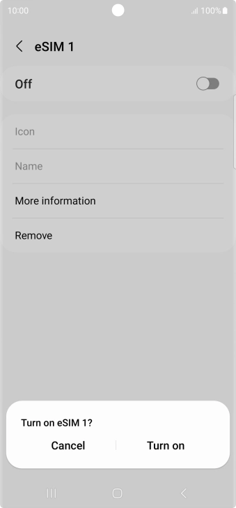 If you turn off use of the price plan, press Turn on.