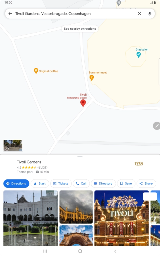 Press the destination at the bottom of the screen.