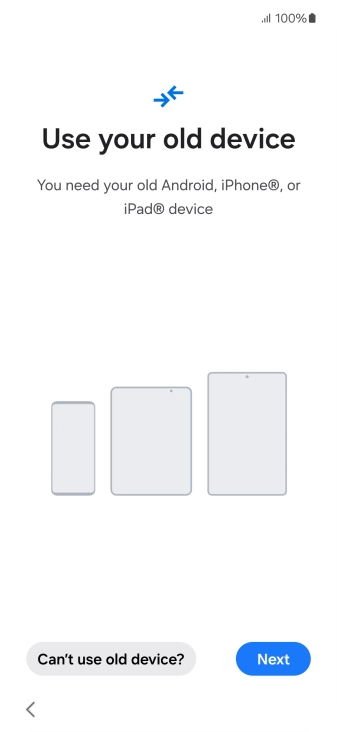 Press Can't use other device?.