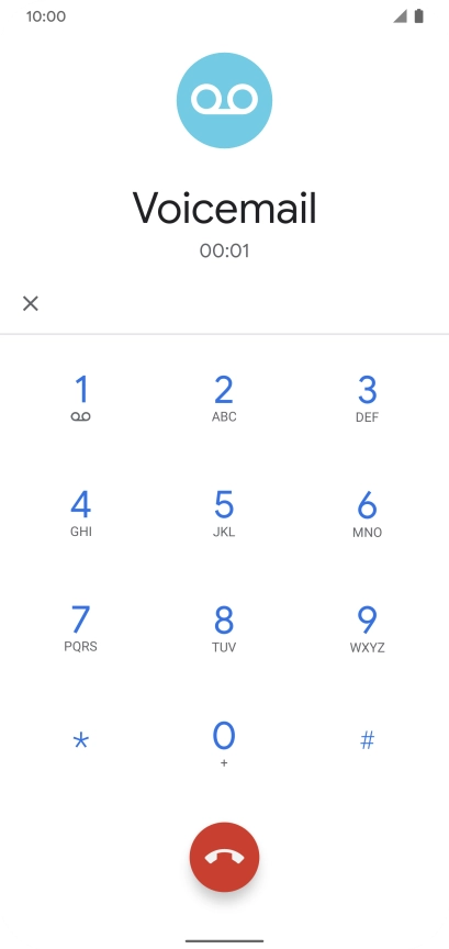 Press the end call icon.