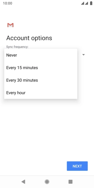 Press the required setting.