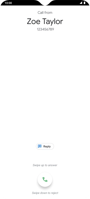 Press and drag the accept call icon upwards.