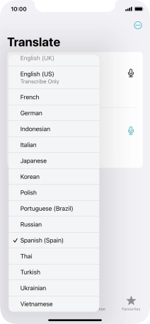 Press the required target language.