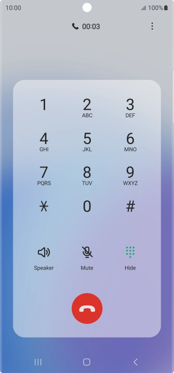 Press the end call icon.