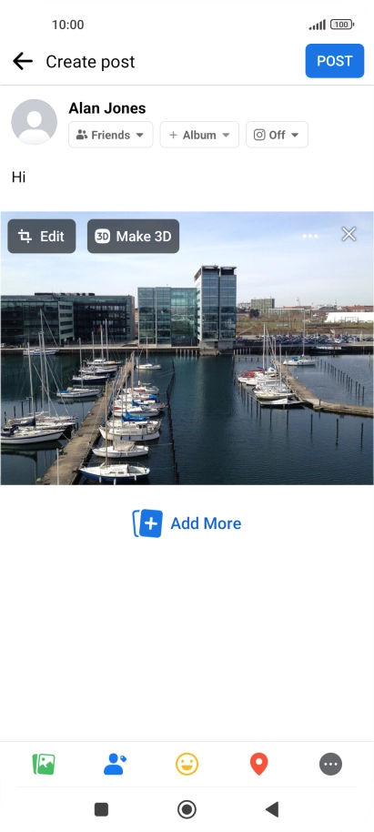 Write the required text and press POST.