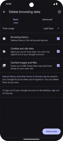 Press the fields next to the required data types.