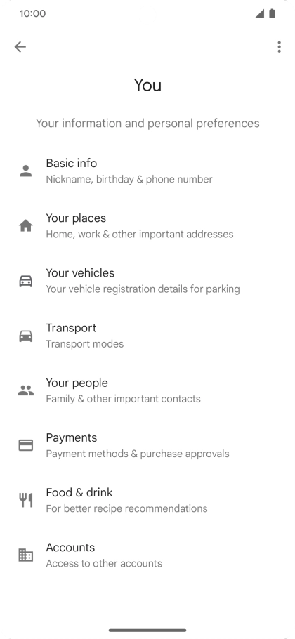 Press Basic info and follow the instructions on the screen to select phone owner settings.