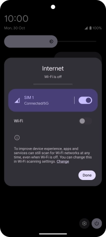 Press the indicator next to 