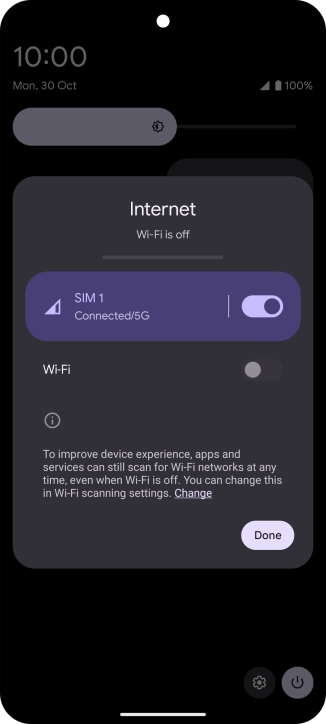 Press the indicator next to 