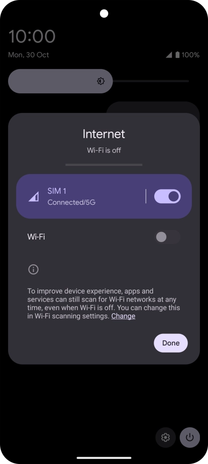 Press the indicator next to 