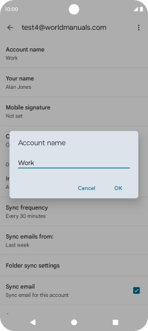 Key in the required account name and press OK.