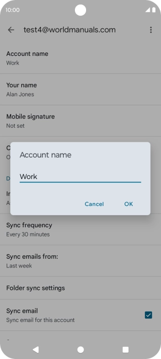 Key in the required account name and press OK.