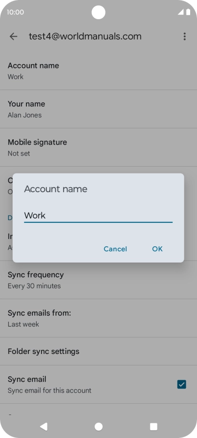 Key in the required account name and press OK.