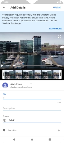 Key in the required text and press UPLOAD.