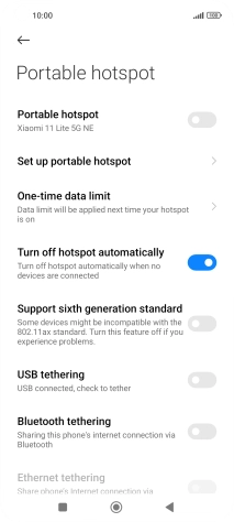 Press Set up portable hotspot.