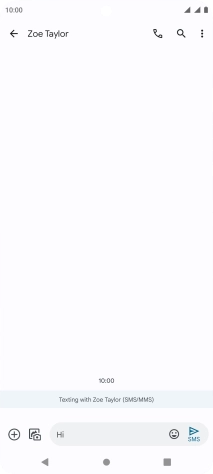 Press the send icon when you've finished your text message.