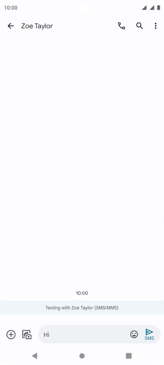 Press the send icon when you've finished your text message.