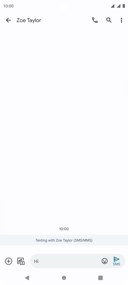 Press the send icon when you've finished your text message.