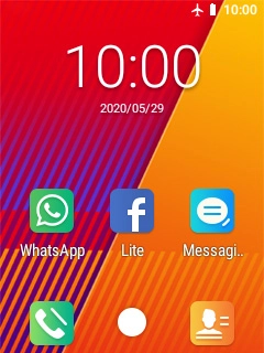 The flight mode icon shows that flight mode is turned on.