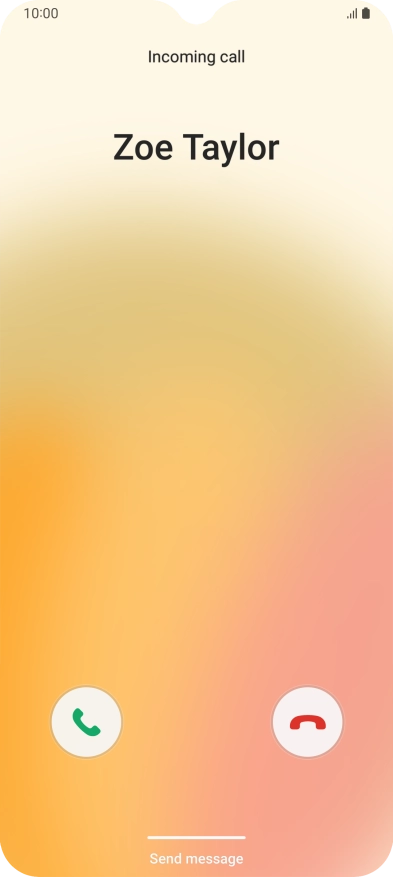 Press and drag the accept call icon right.