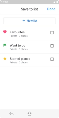 If you select New list, follow the instructions on the screen to create a new list.