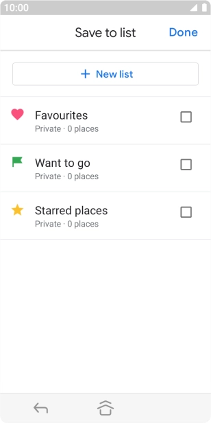 If you select New list, follow the instructions on the screen to create a new list.