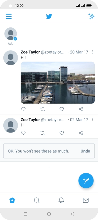 Press the new tweet icon.