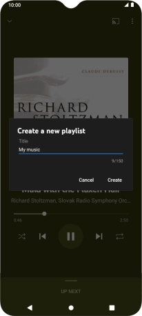 Key in a name for the playlist and press Create.