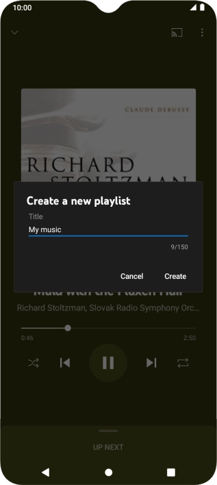 Key in a name for the playlist and press Create.