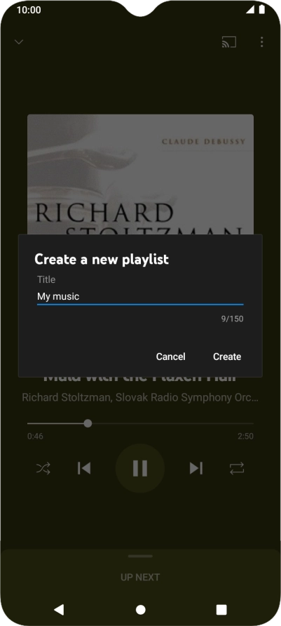 Key in a name for the playlist and press Create.