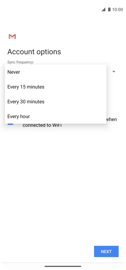 Press the required setting.